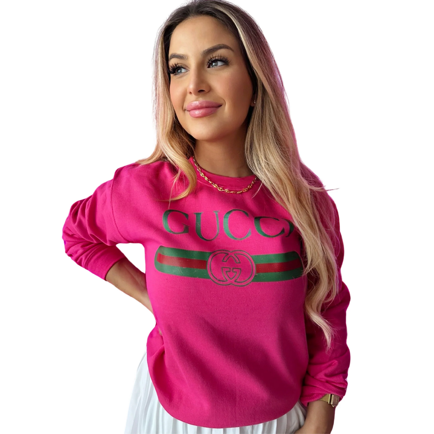 A SWEET GLIMPSE- PINK CEWNECK