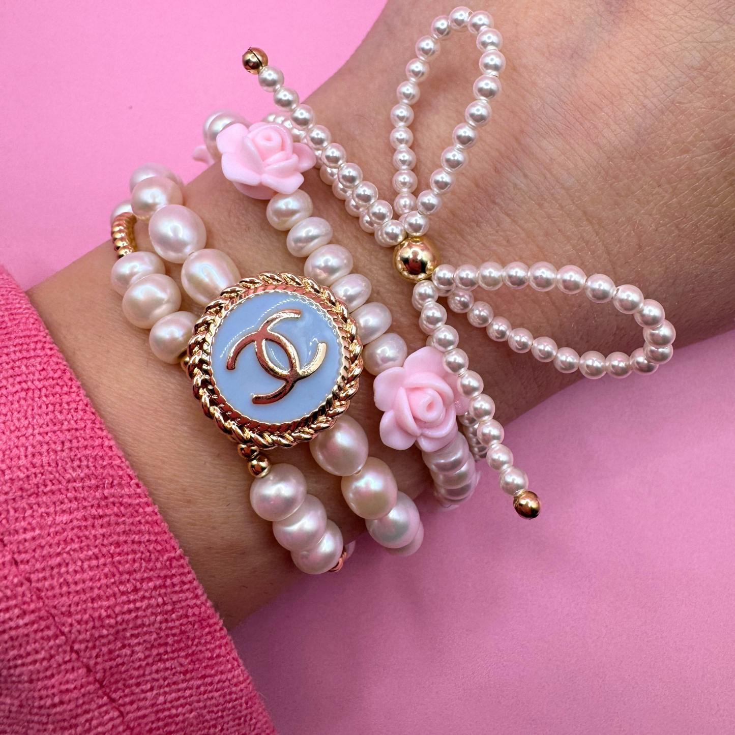 FRESHWATER PEARLS BRACELET- BLUE