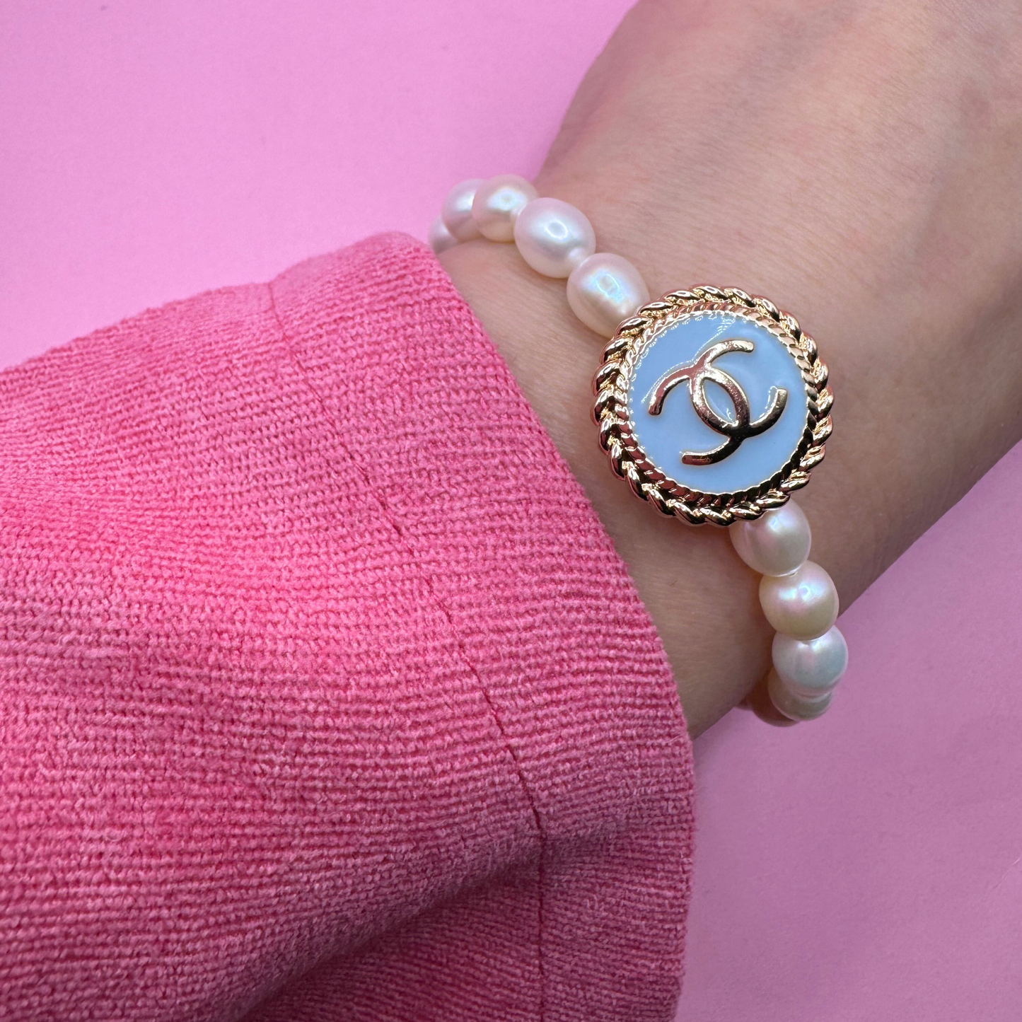 FRESHWATER PEARLS BRACELET- BLUE
