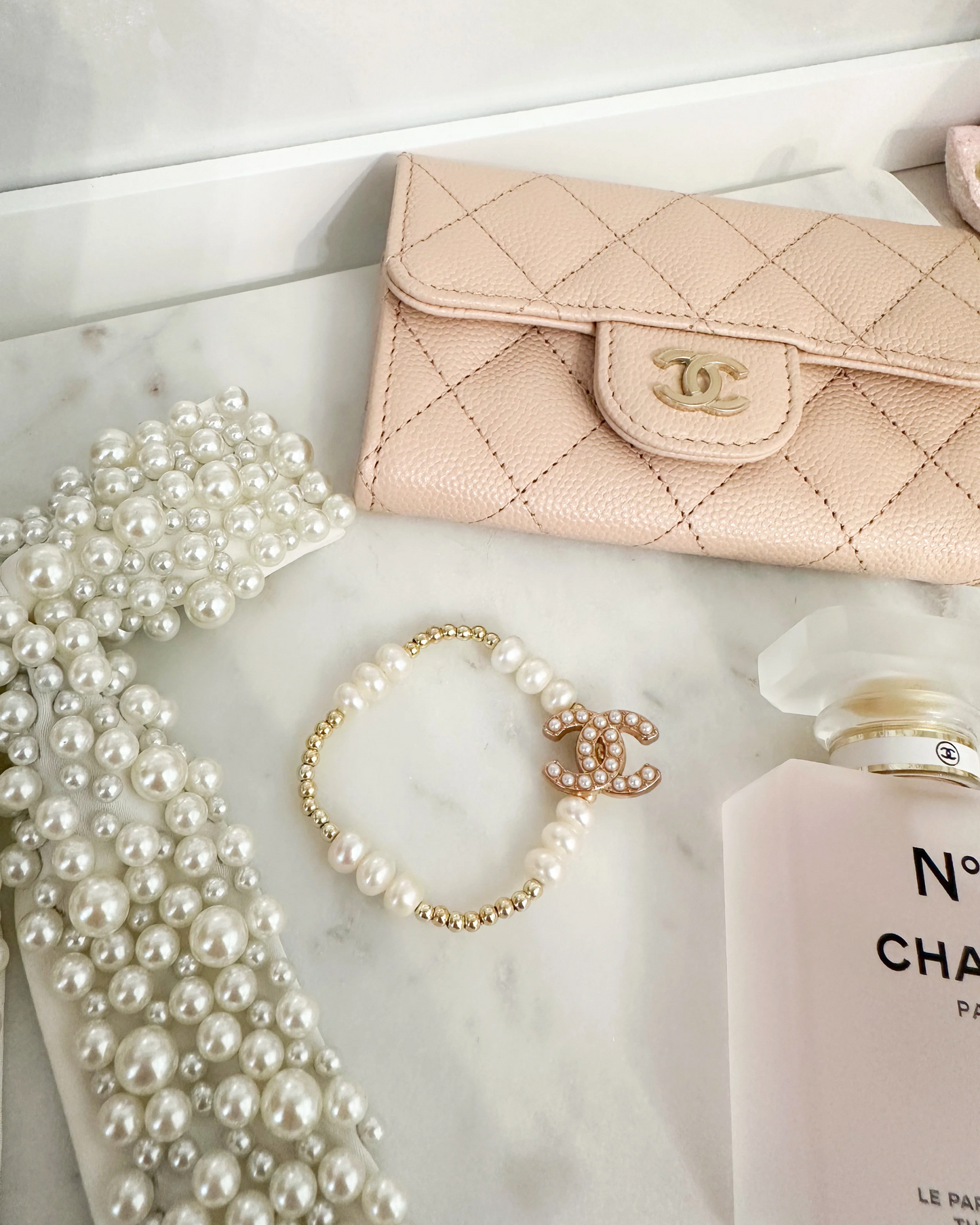 CHANEL BRACELET -FRESH WATER PEARLS +14K GOLD FILLED MIX