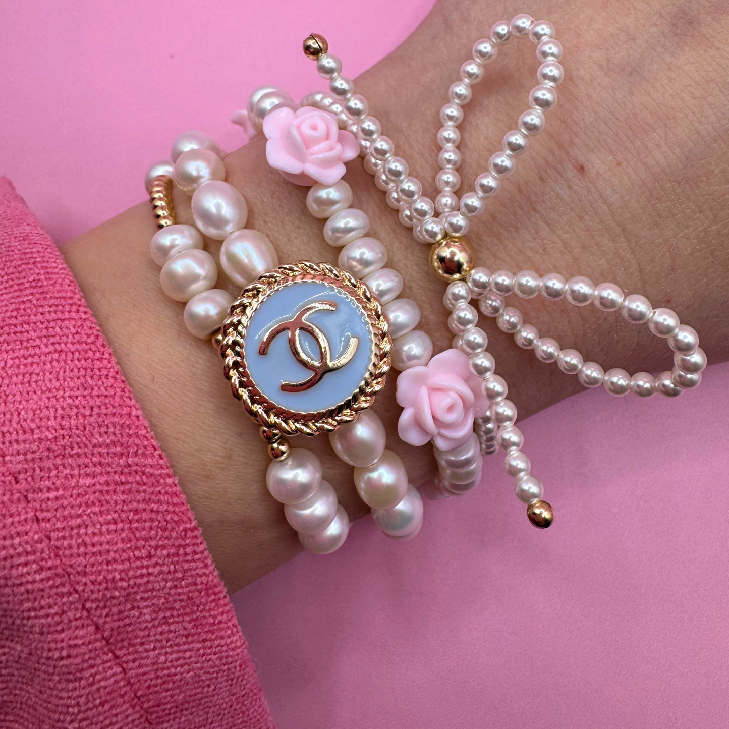 FRESHWATER PEARLS BRACELET- BLUE