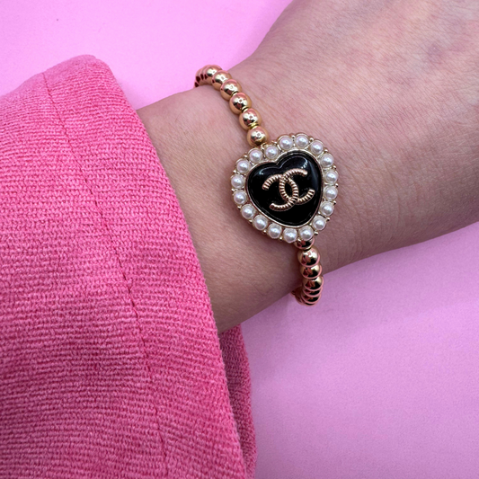 14K GOLD FILLED 5mm REPURPOSED BEADED BRACELET