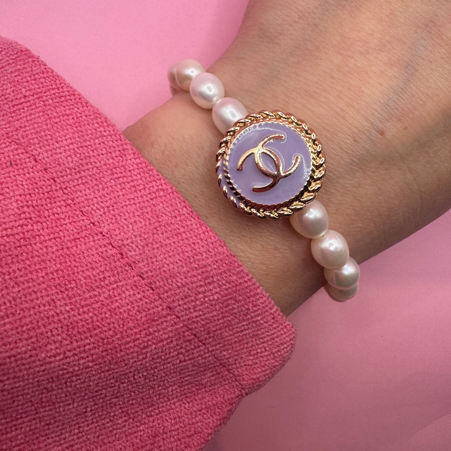 FRESHWATER PEARLS BRACELET- PURPLE