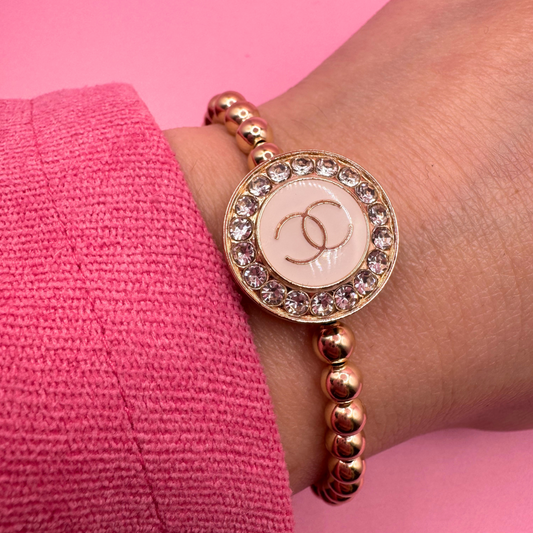 14K GOLD FILLED 5mm REPURPOSED BEADED BRACELET