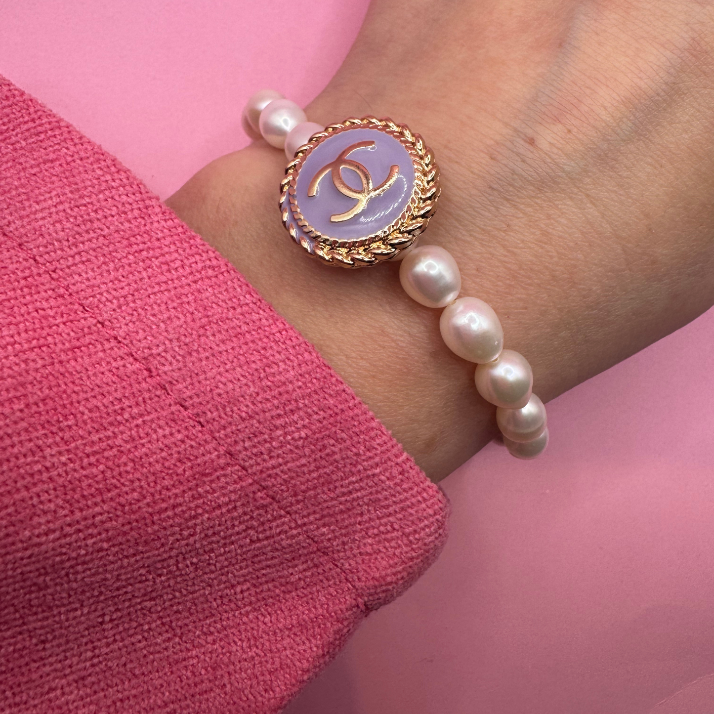 FRESHWATER PEARLS BRACELET- PURPLE