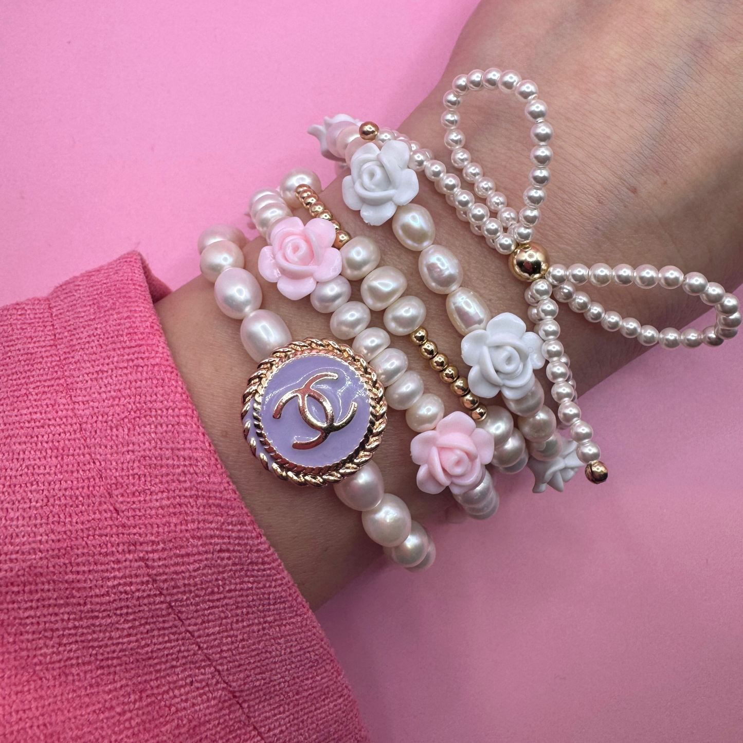 FRESHWATER PEARLS BRACELET- PURPLE