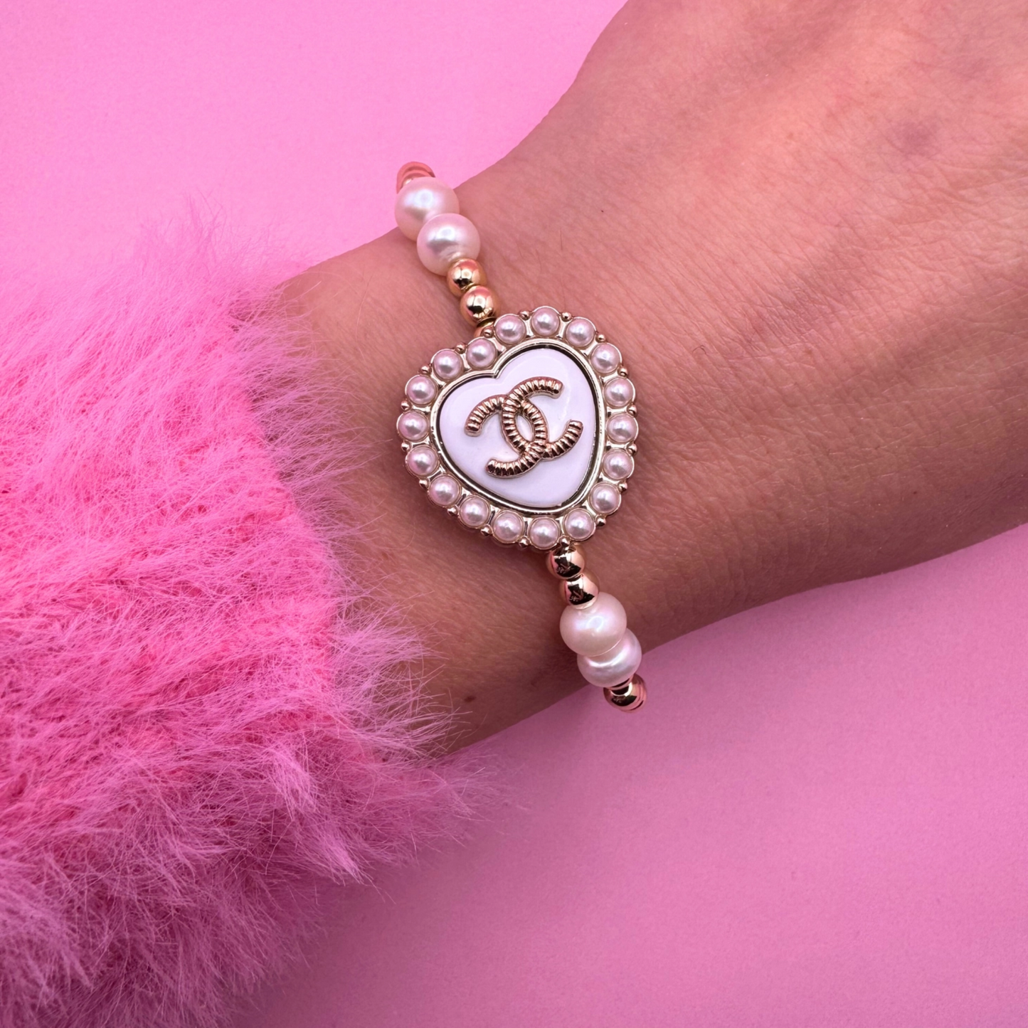 CHANEL BRACELET -FRESH WATER PEARLS +14K GOLD FILLED MIX