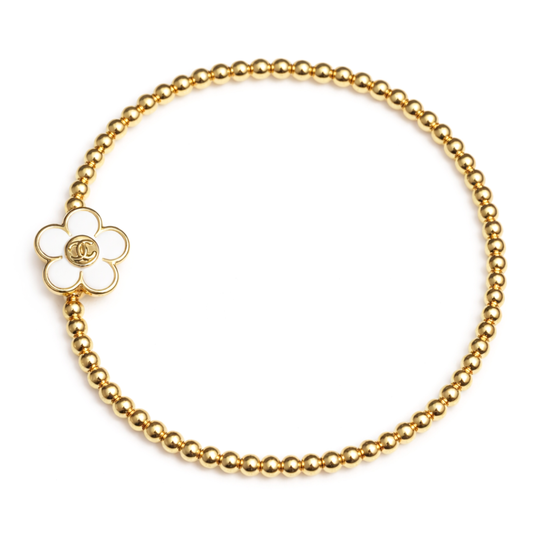 14K GOLD FILLED 4mm REPURPOSED BEADED BRACELET