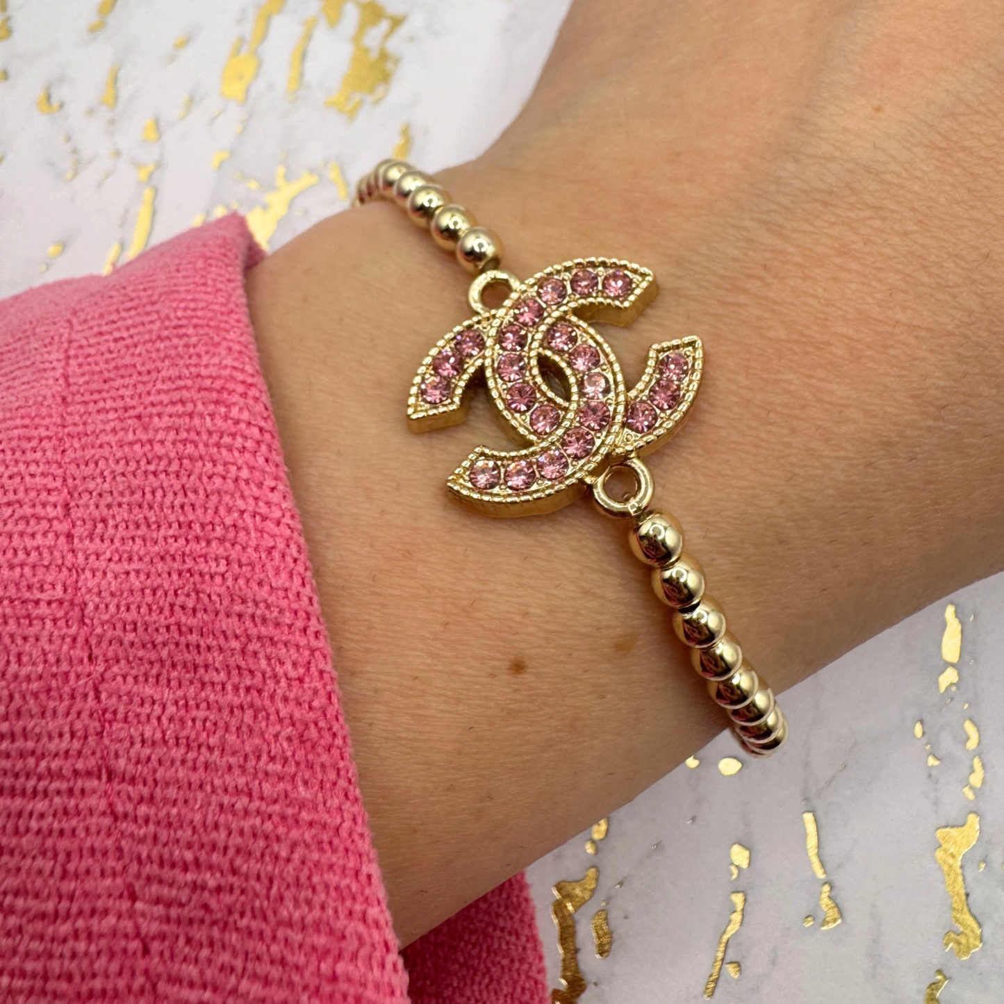 14K GOLD FILLED 4mm REPURPOSED BEADED BRACELET