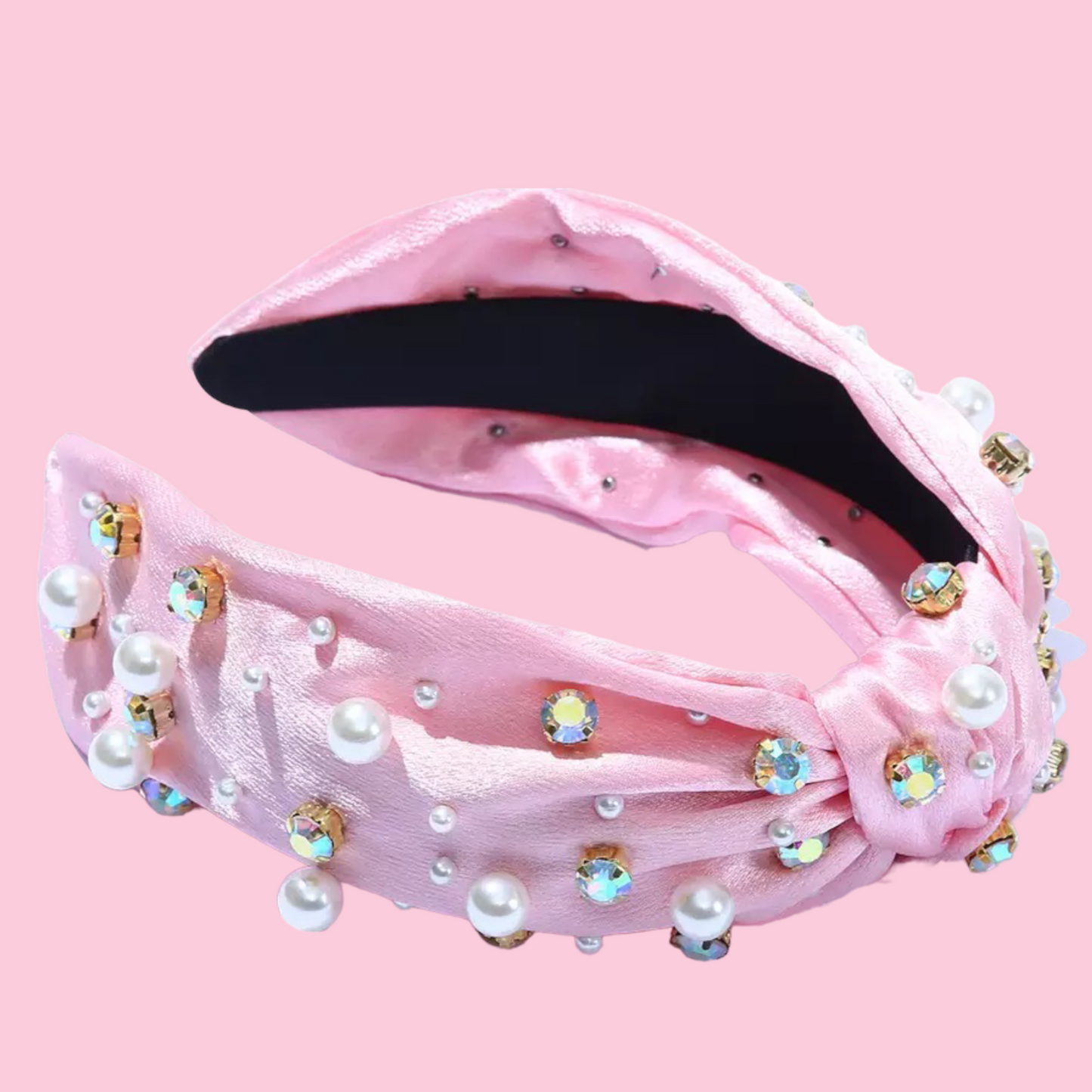 SATIN PINK-HEADBAND