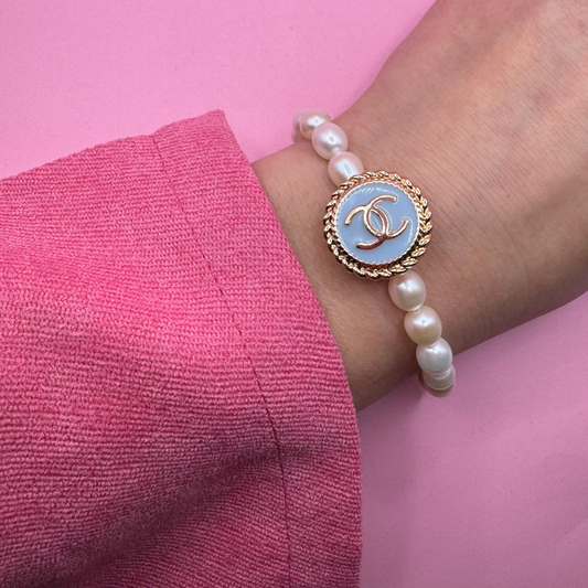 FRESHWATER PEARLS BRACELET- BLUE