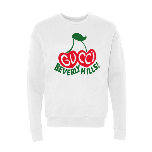 CHERRY GIRL- WHITE CREWNECK