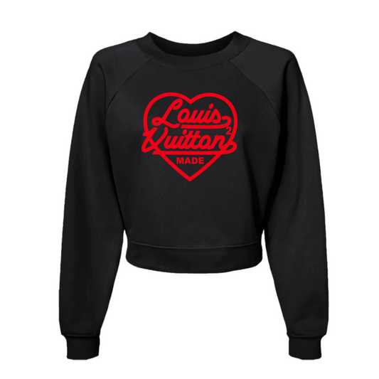 LOUIS MADE– VINTAGE BLACK CROPPED CREWNECK