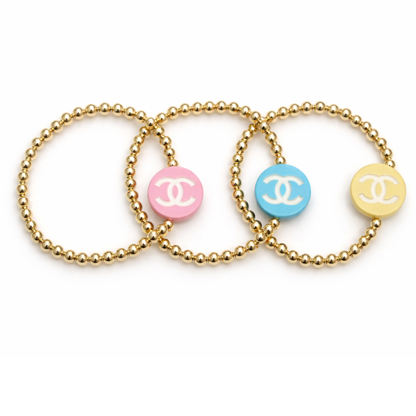 14K GOLD FILLED 5mm REPURPOSED BEADED BRACELET