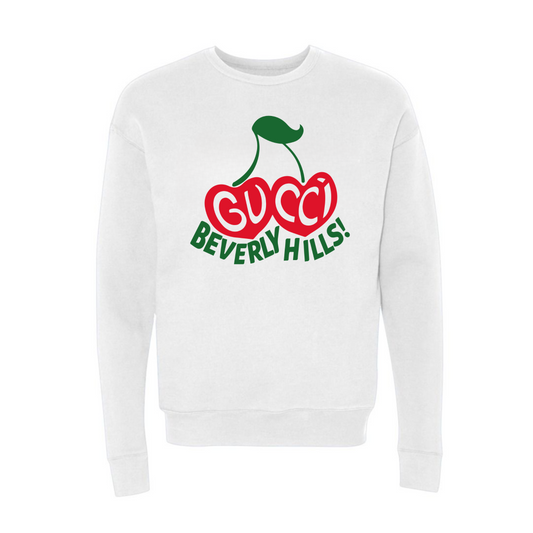 BEVERLY HILLS- WHITE CREWNECK