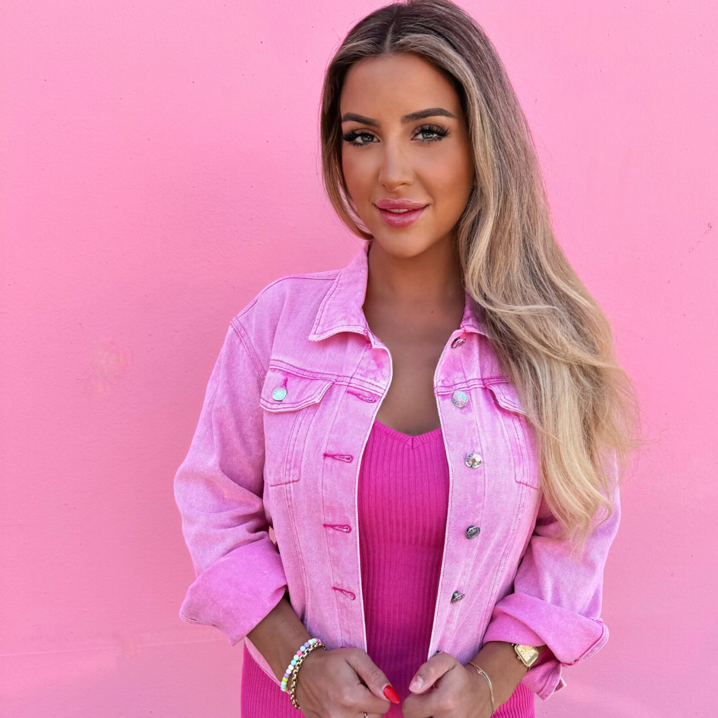 THE GUCCI BARBIE DENIM JACKET-PINK