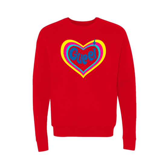 COLORFULL HEART- RED CREWNECK