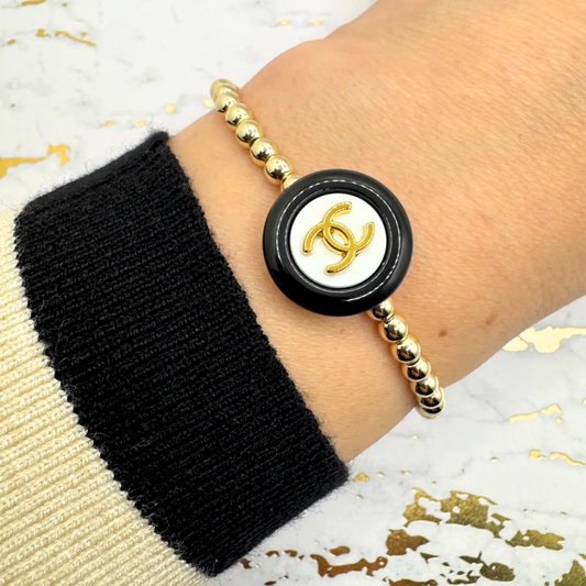 14K GOLD FILLED 4mm REPURPOSED BEADED BRACELET