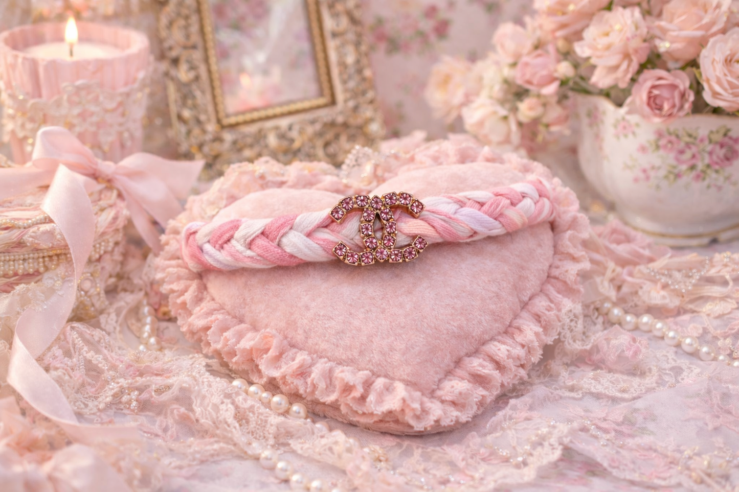 Pink Stripe Liberty Fabric Bracelet