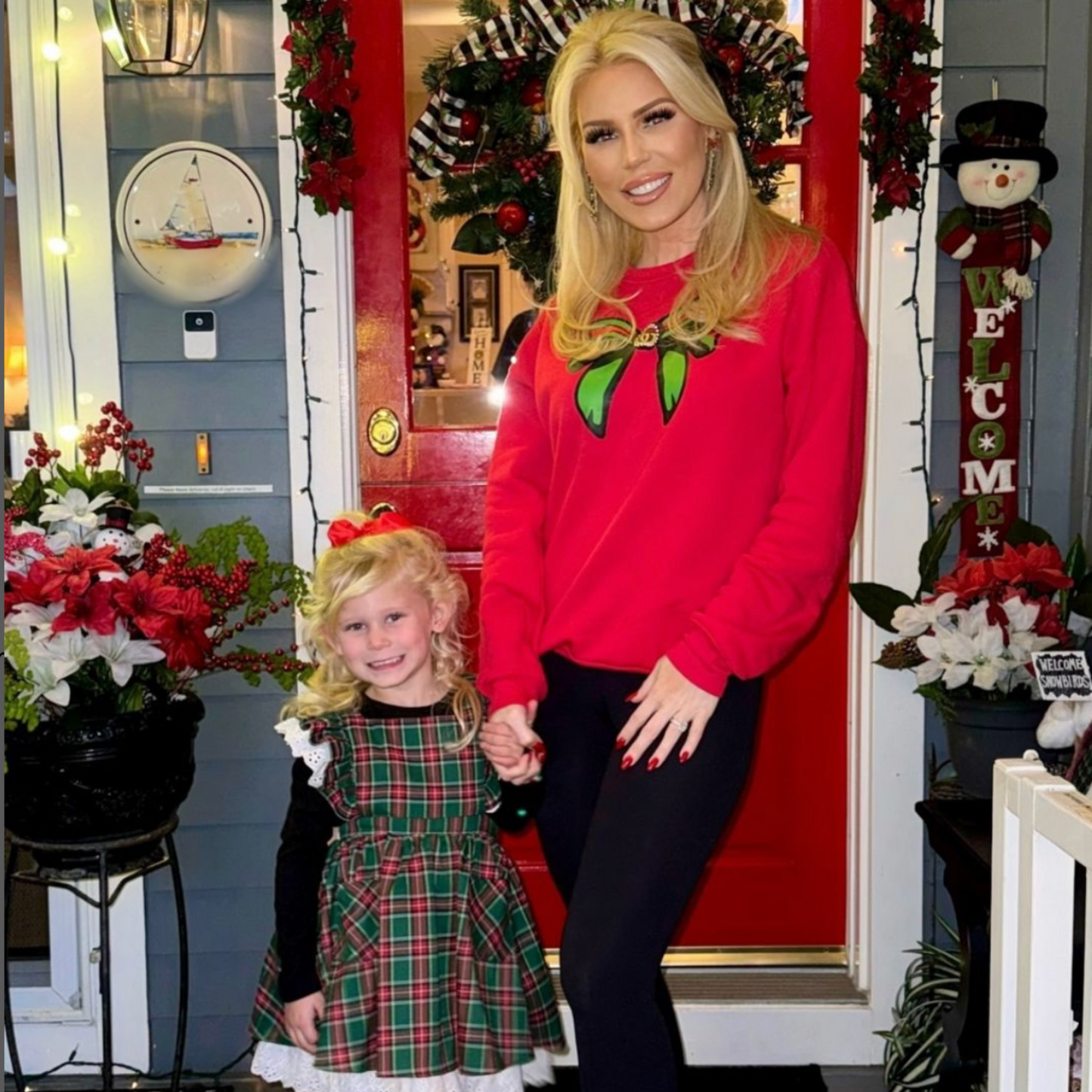 GIRLY BOW- RED CREWNECK