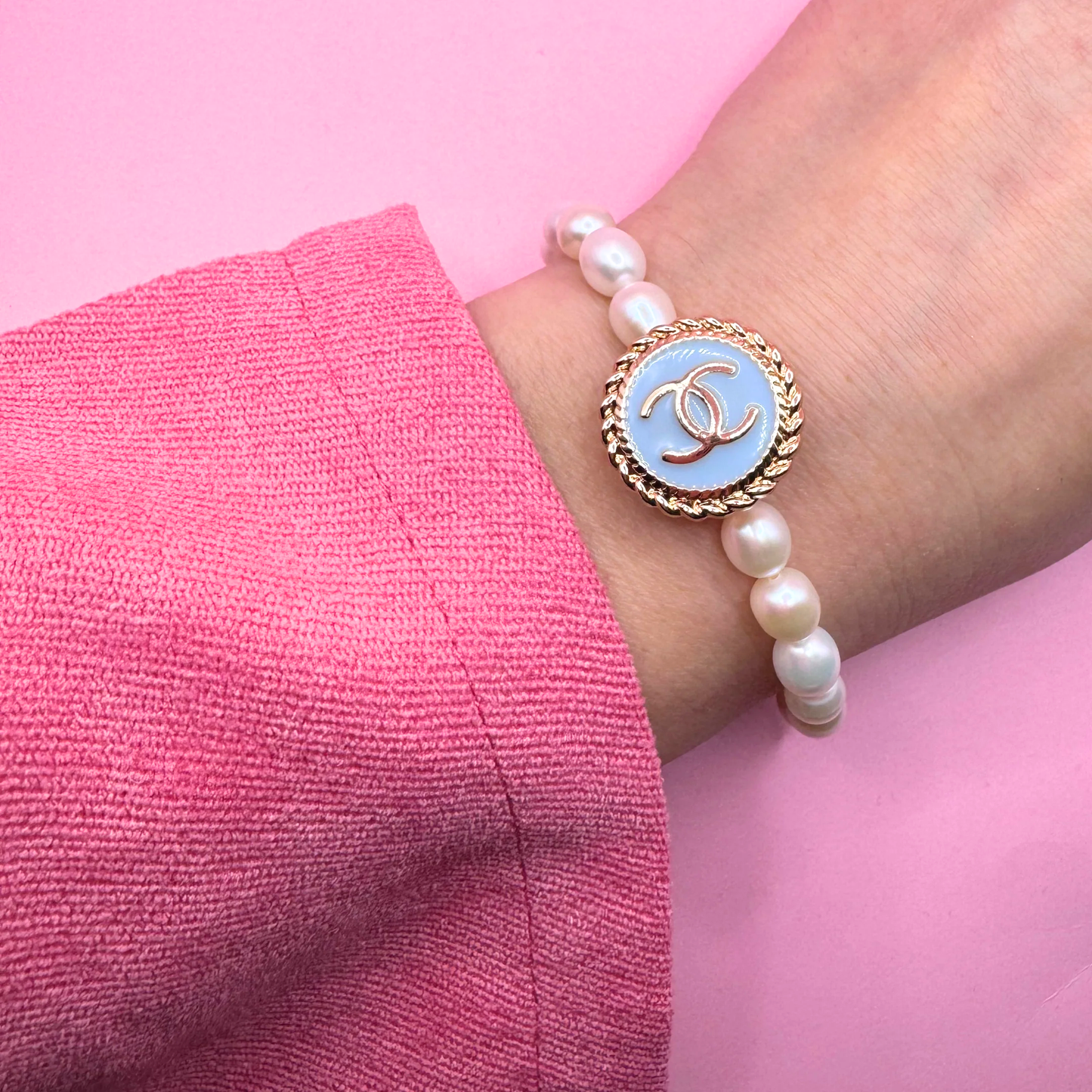 FRESHWATER PEARLS BRACELET- BLUE